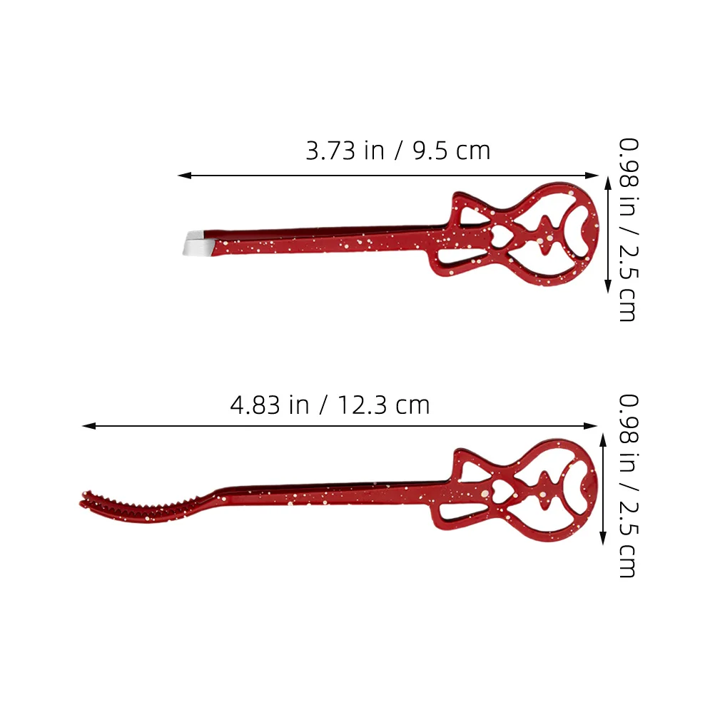 Pincettes d'extension de cils en acier inoxydable, ensemble d'outils pour faux-cils à pointe inclinée, applicateur de sourcils de voyage, 2 pièces