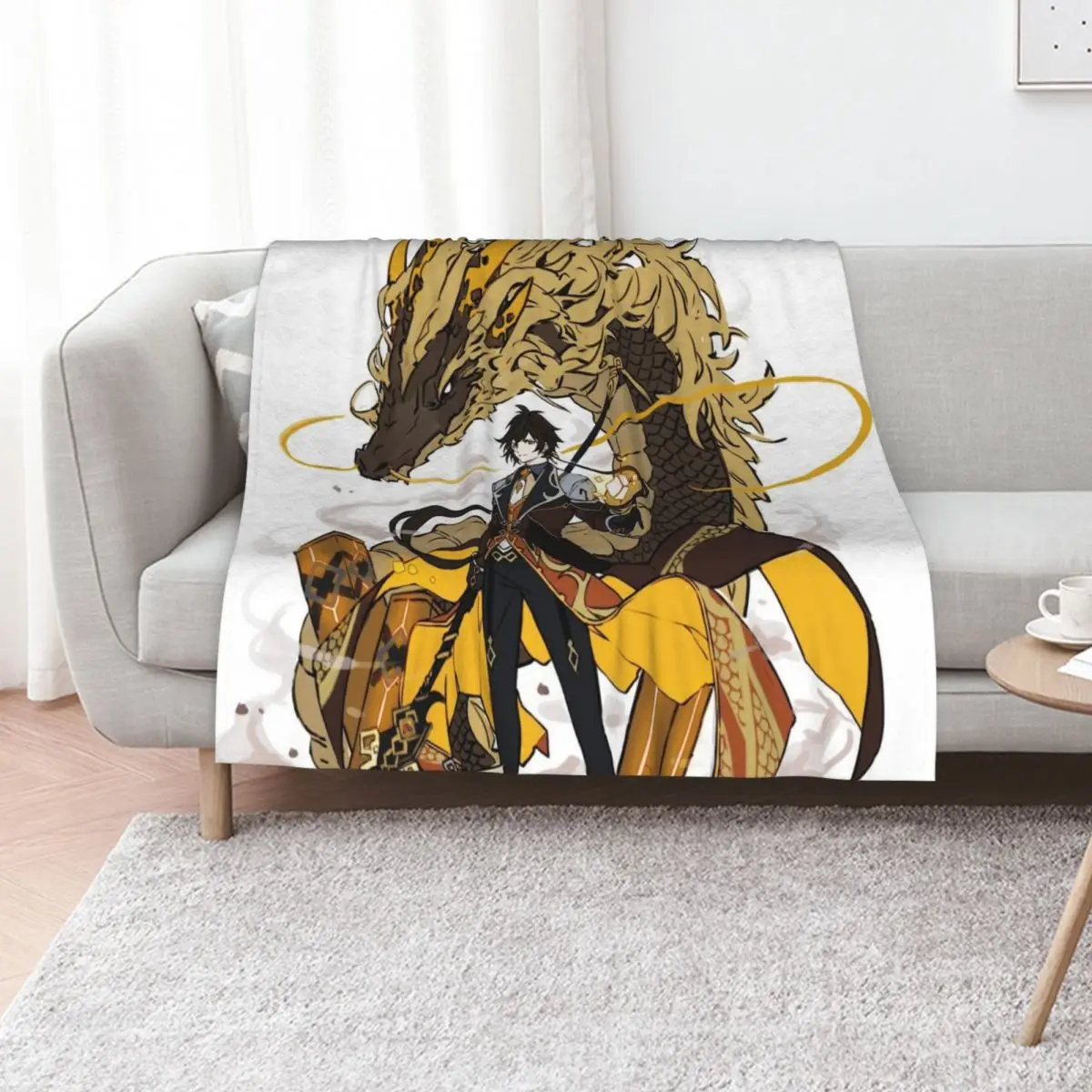 

Zhongli Geo Archon Throw Blanket Warm Cozy Throw Blanket for Living Room Couch