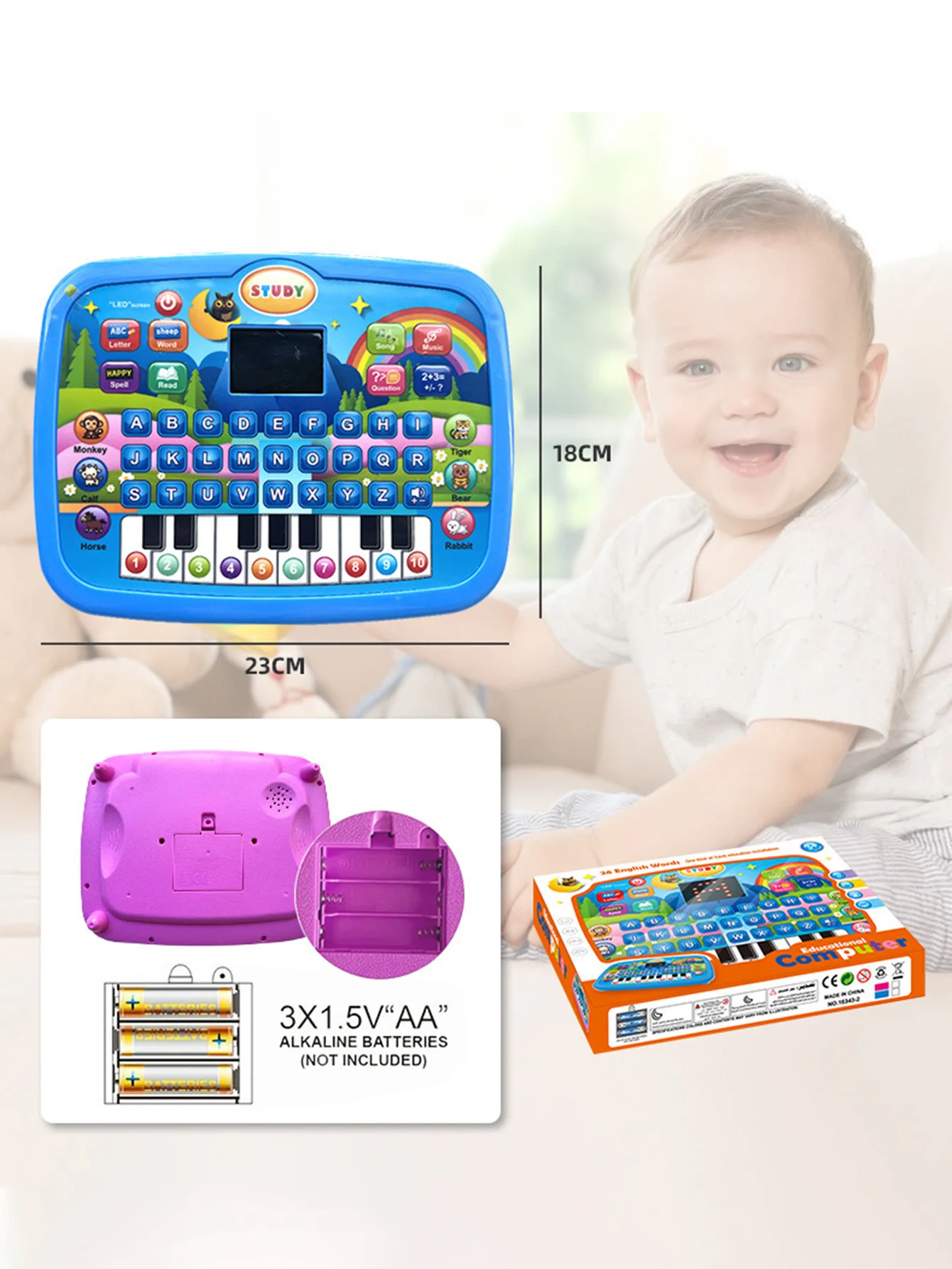 Children's Learning Machine Simulation Tablet with Display Computer Early Education Machine Music Children's Enlightenment Toys Boys and Girls Holiday Gifts