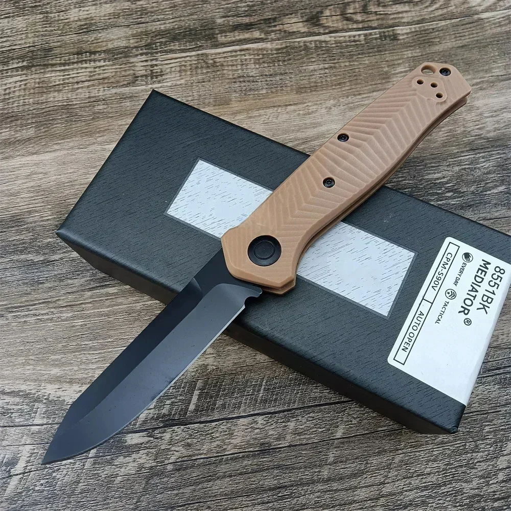 

BM 8551 8551BK Folding Knife Black Blade Nylon Handle with Pocket Clip Outdoor Hunting Camping Cutting Knifes Utility EDC