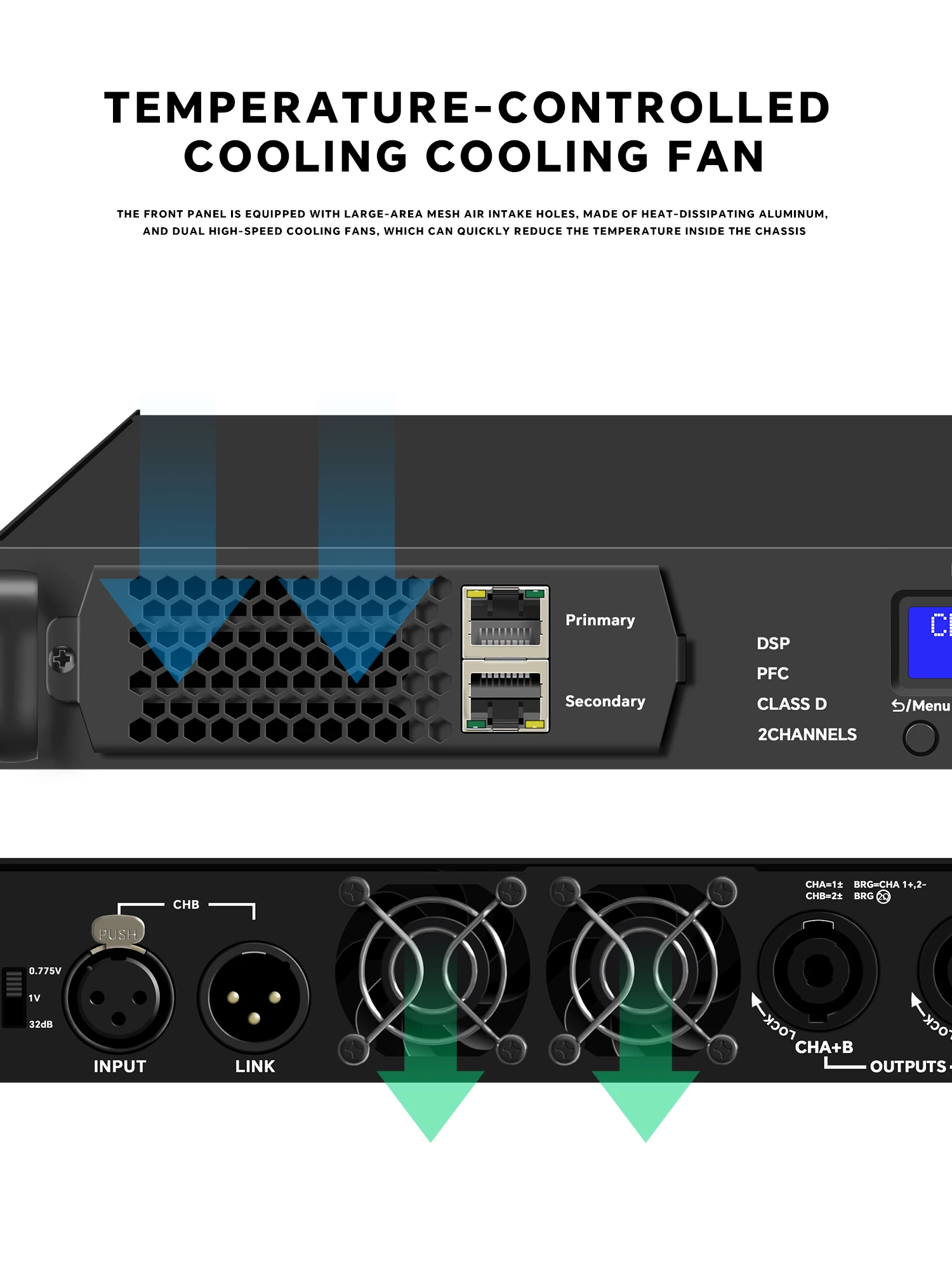 GAP-DP2000 Dsp Power Amplifier with Dante Processor for Stage Conference Performance