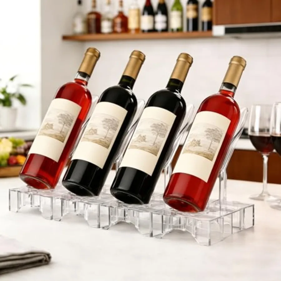

Прозрачная акриловая модульная винная полка-подставка для бутылок настольная, с опорой в форме листа, многофункциональная, универсальная