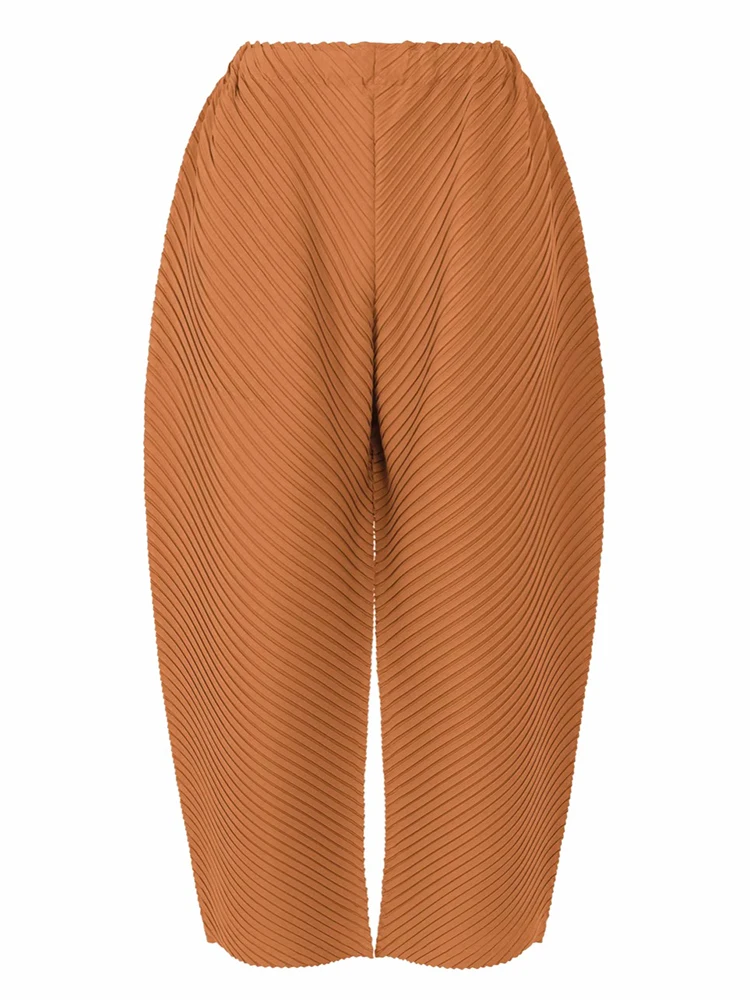 

Женская осенняя свободная футболка и брюки с высокой талией, сложенный однотонный топ, универсальные удобные брюки из полиэфирной ткани