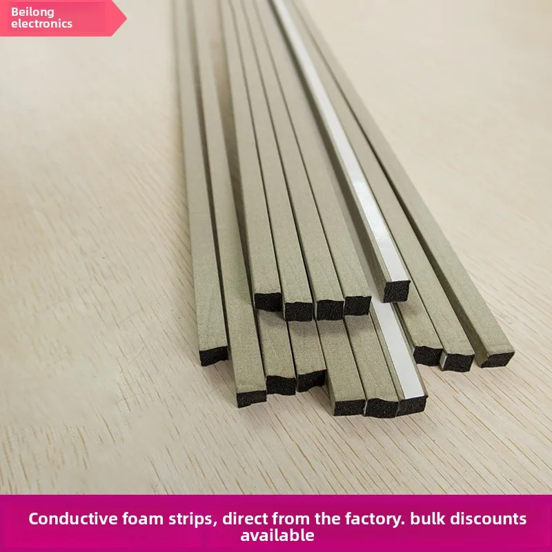 EMI Shielding Conductive Foam Strips (12/13mm Wide) - Shock-Absorbing, Radiation-Proof for Chassis, Compressible