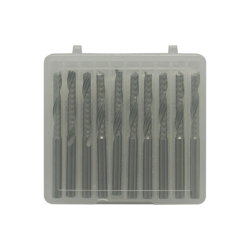 1/8 "router di CNC di fresatura trapano bit 22 millimetri lungo CEL Acrilico Legno Pvc 1LX3. 22 cutter foratura kit per la macchina del router di legno