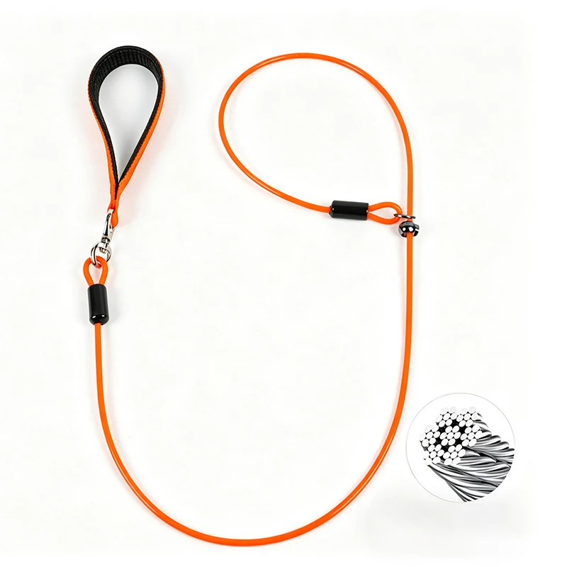 

Slip lead dog leash Stainless steel slip Dog lead puppy pet slip Leash Outdoor small Big Dog slip Leash Rope Large Dog lead