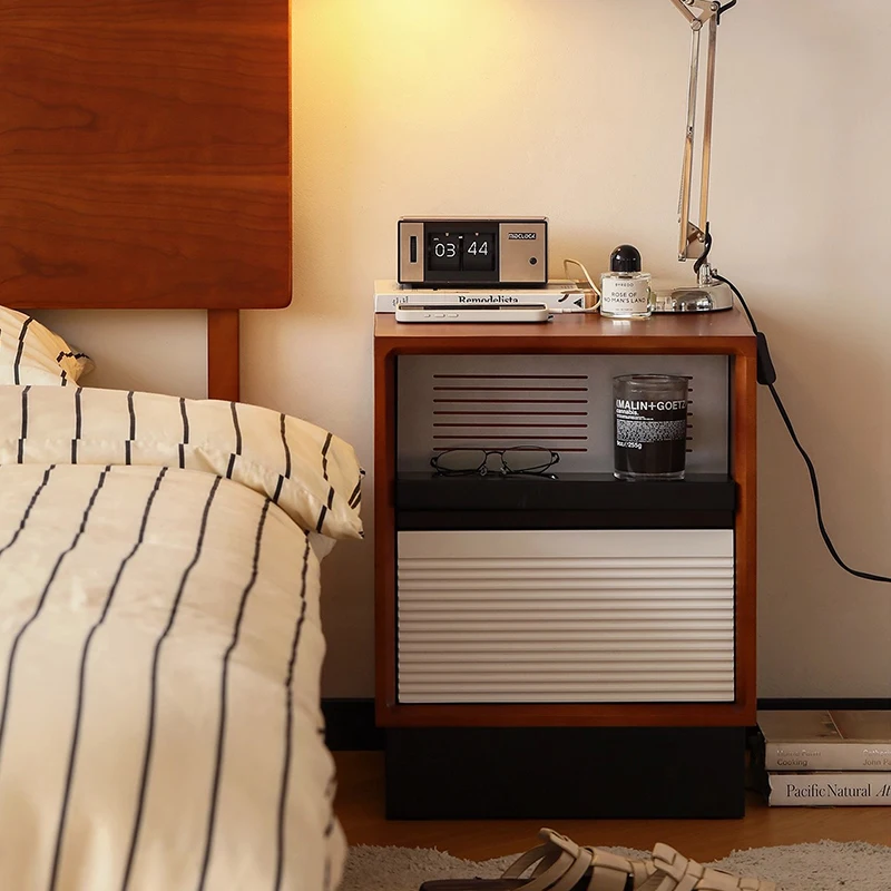 

Space Saving Storage Nightstand Narrow Luxury Unique Elegant Night Tables Aesthetic Drawers Meble Do Pokoju Bedroom Furniture