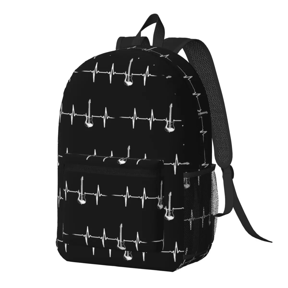 

Electric Guitar Heartbeat Backpack Daypack Large Capacity Boys Girls BookBag School Bag Shoulder Bags for Men Women