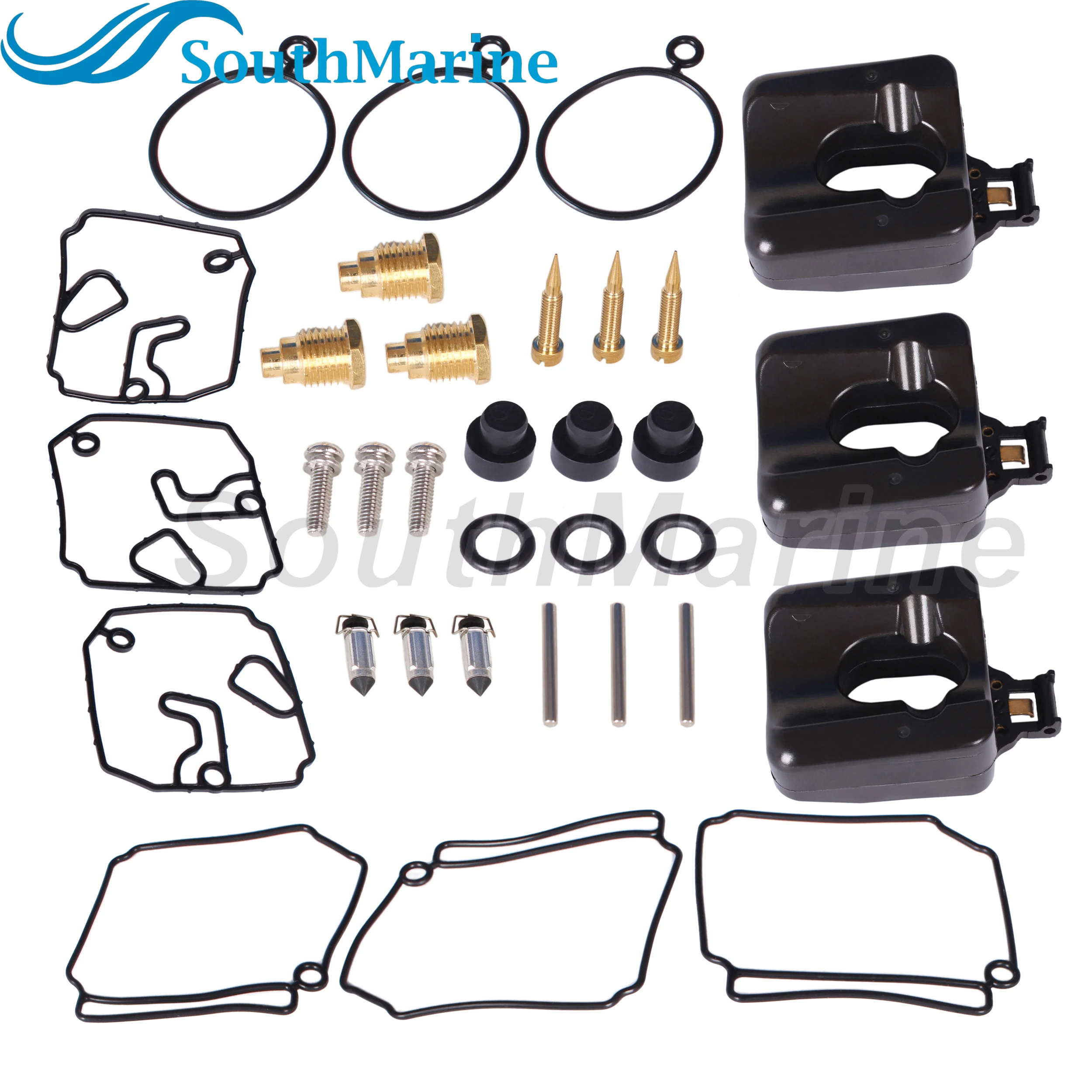 Outboard Motor 6H4-W0093-02 03 04 18-7768 Carburetor Repair Rebuild Kit & Gasket for Yamaha 40HP 50HP, 8M6010313 for Mercury