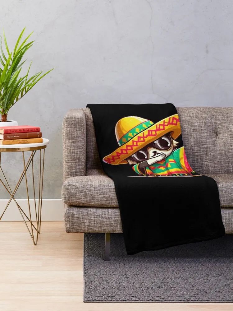 Dabbing Mexican Poncho Cinco De Mayo Throw Blanket Bed Soft Big Extra Large Throw Blankets