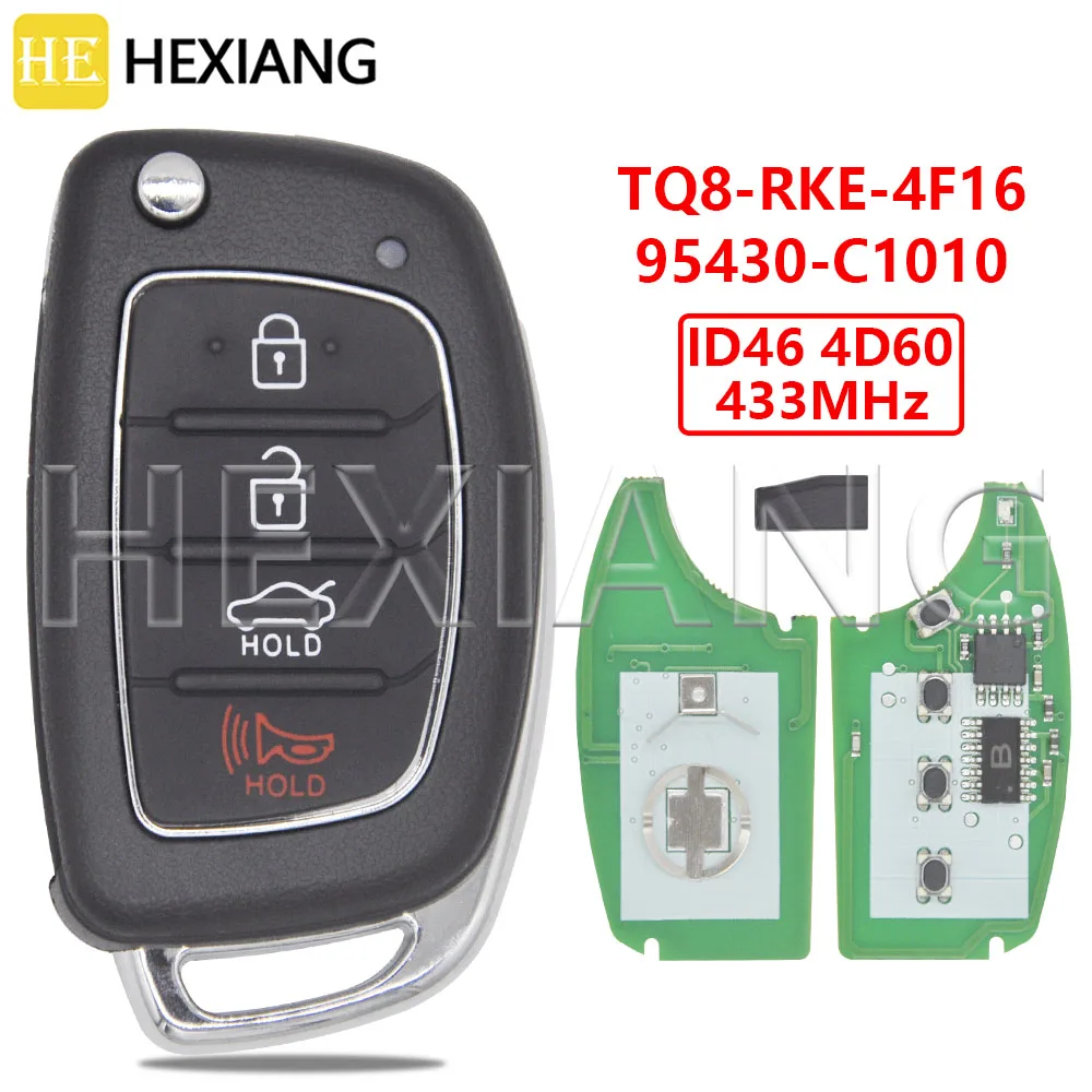 DR TQ8-RKE-4F16 95430-C1010 ID46/4D60 Chip 433 MHz Flip Auto Afstandsbediening Sleutel Voor Hyundai Sonata 2014 2015 2016 2017 2018