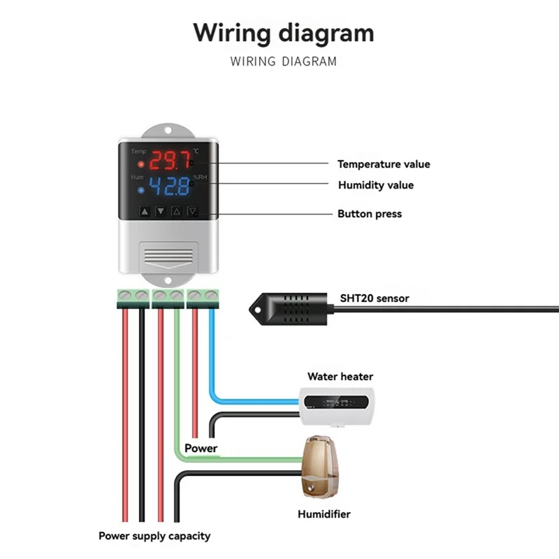 Smart Home Wireless DTC3200 Wifi Temperature Controller With SHT20 Sensor For Aquarium Thermostat-Y47A