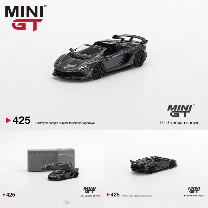 TSM MINI GT 1/64  343 329 506 391 425 449 Aventador SVJ New Giallo Orion  Die-cast alloy car model  gifts