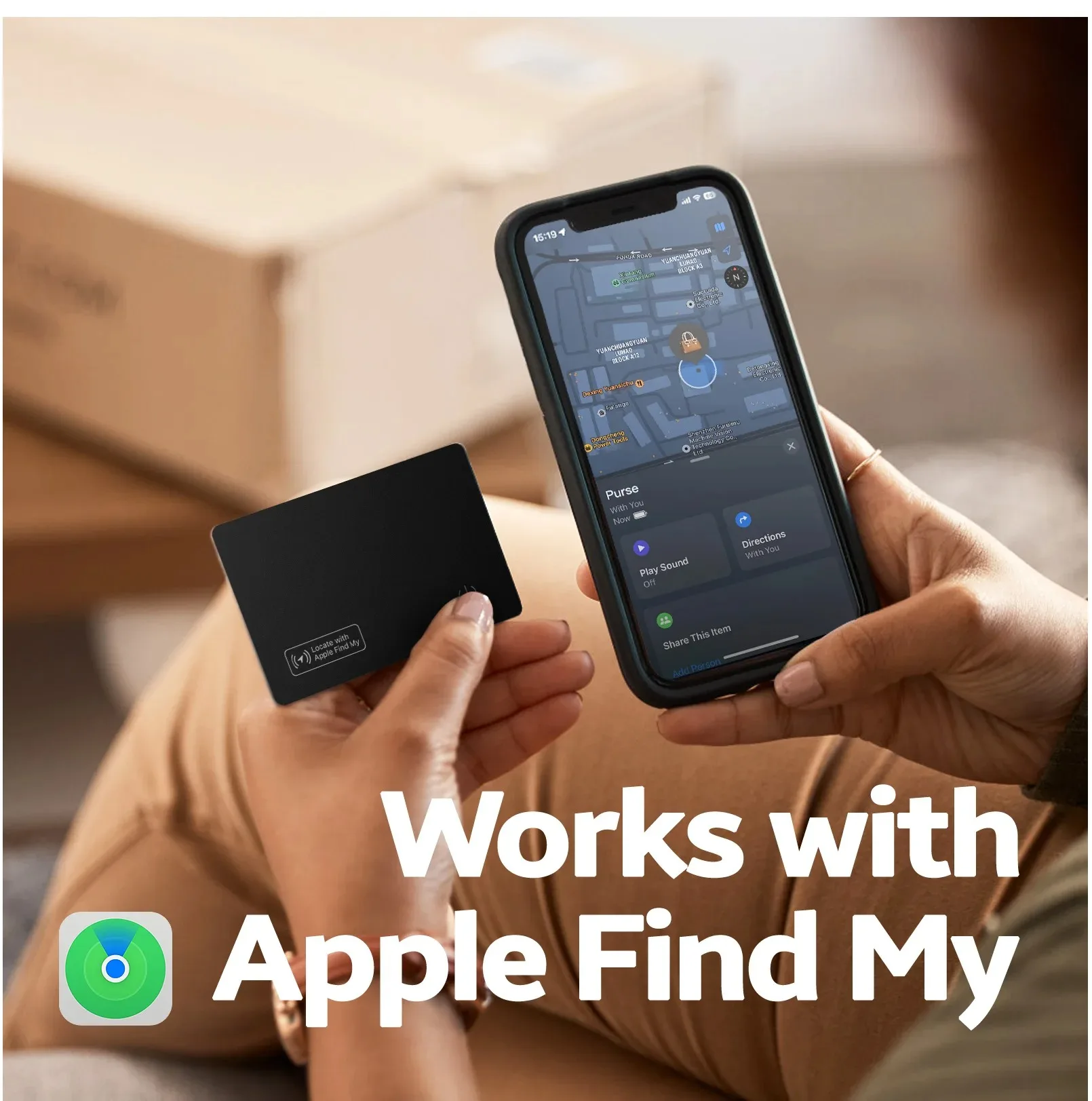 JSPTEC شاحن لاسلكي شحن بطاقة تتبع محفظة GPS محدد علامة صغيرة ذكية IOS لجهاز Apple ابحث عن علامة airtag الخاصة بي