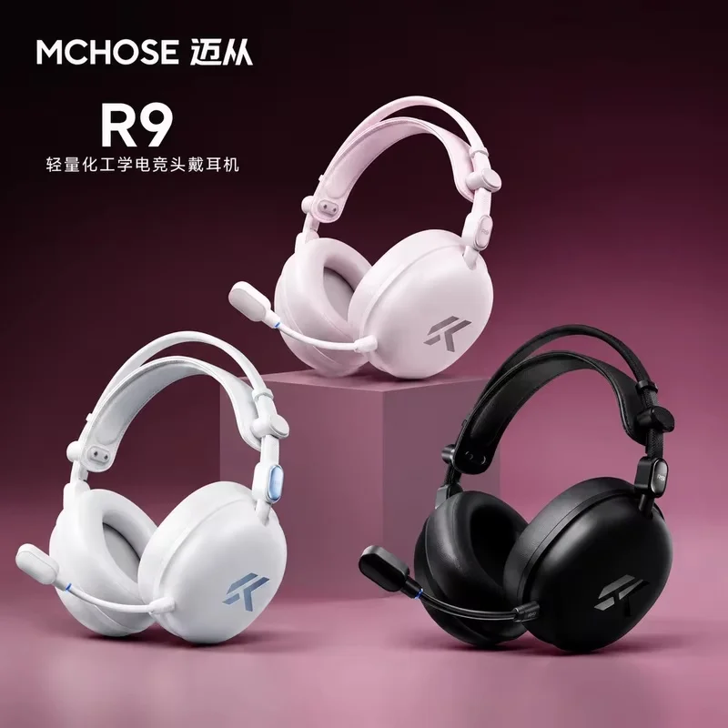MCHOSE R9 Wireless Gaming Headset 235g Lightweight Four Mode Bluetooth Headphone with Noise Canceling Mic for PC