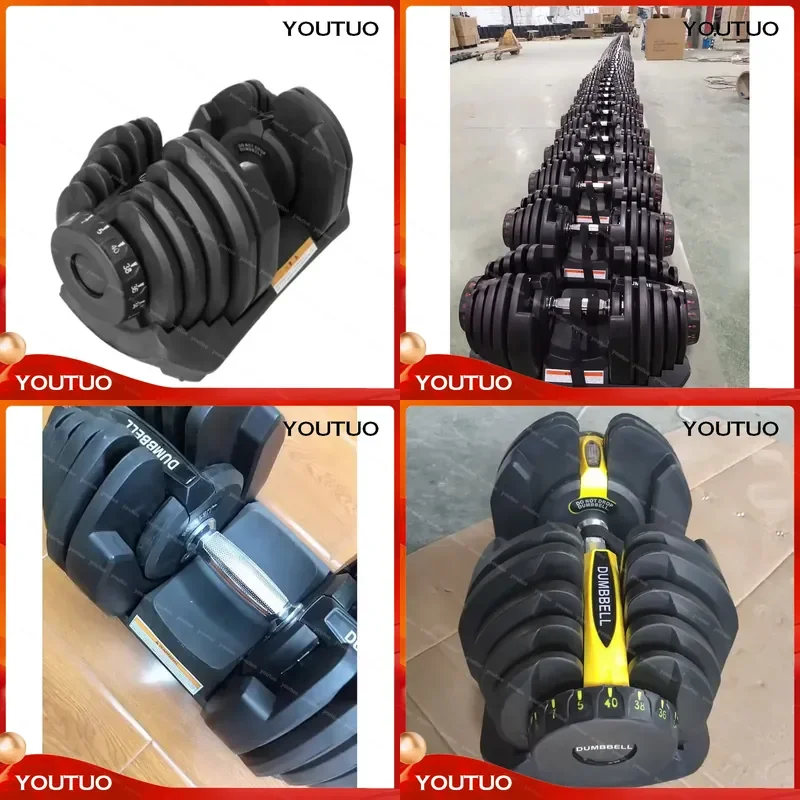 Adjustable Dumbbells 2.5-24kg Cast Iron PE Home Gym Weight Lifting Equipment Durable High Quality Fitness Gear for Exercise