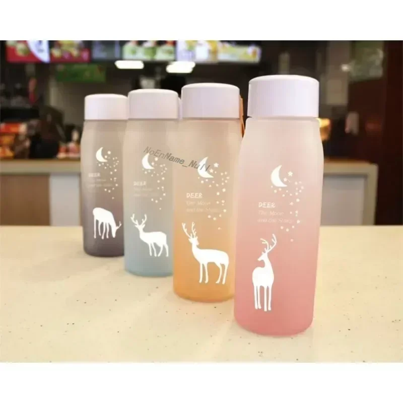 

680ml Large-capacity Water Bottle Portable Gradient Color Plastic Water Cup Frosted Outdoor Sports Leakproof Student Water Cup