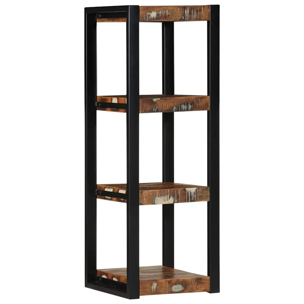 Mehrfarbiges Wandregal 35 x 35 x 100 cm aus wiedergewonnenem Holz, Kunst- und Fotorahmen-Displays, Heimtextilien, Wandregale, Lagerregale