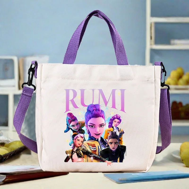 

KPop Demon Hunterss Shoulder Bags Girl Kawaii Anime Canvas Bag Large Capacity Fashion Crossbody Bags Cute Handbag Birthday Gift