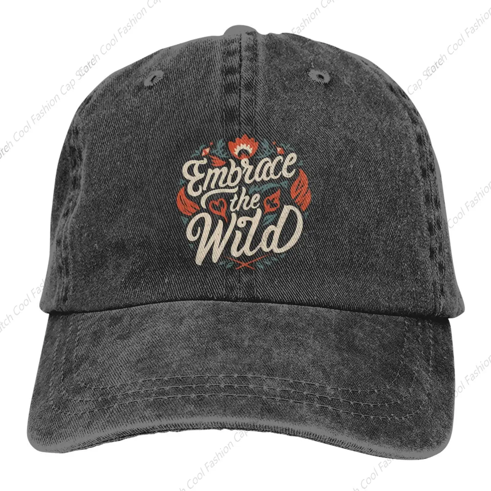 

Embrace The Wild Baseball Cap for Men Women Vintage Trucker Denim Hat Washed Cotton Fashion Unisex Adjustable Sports