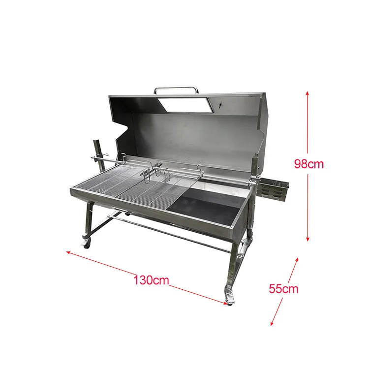 Outdoor cooking whole pork lamb charcoal rotating chicken automatic electric charcoal grill grill