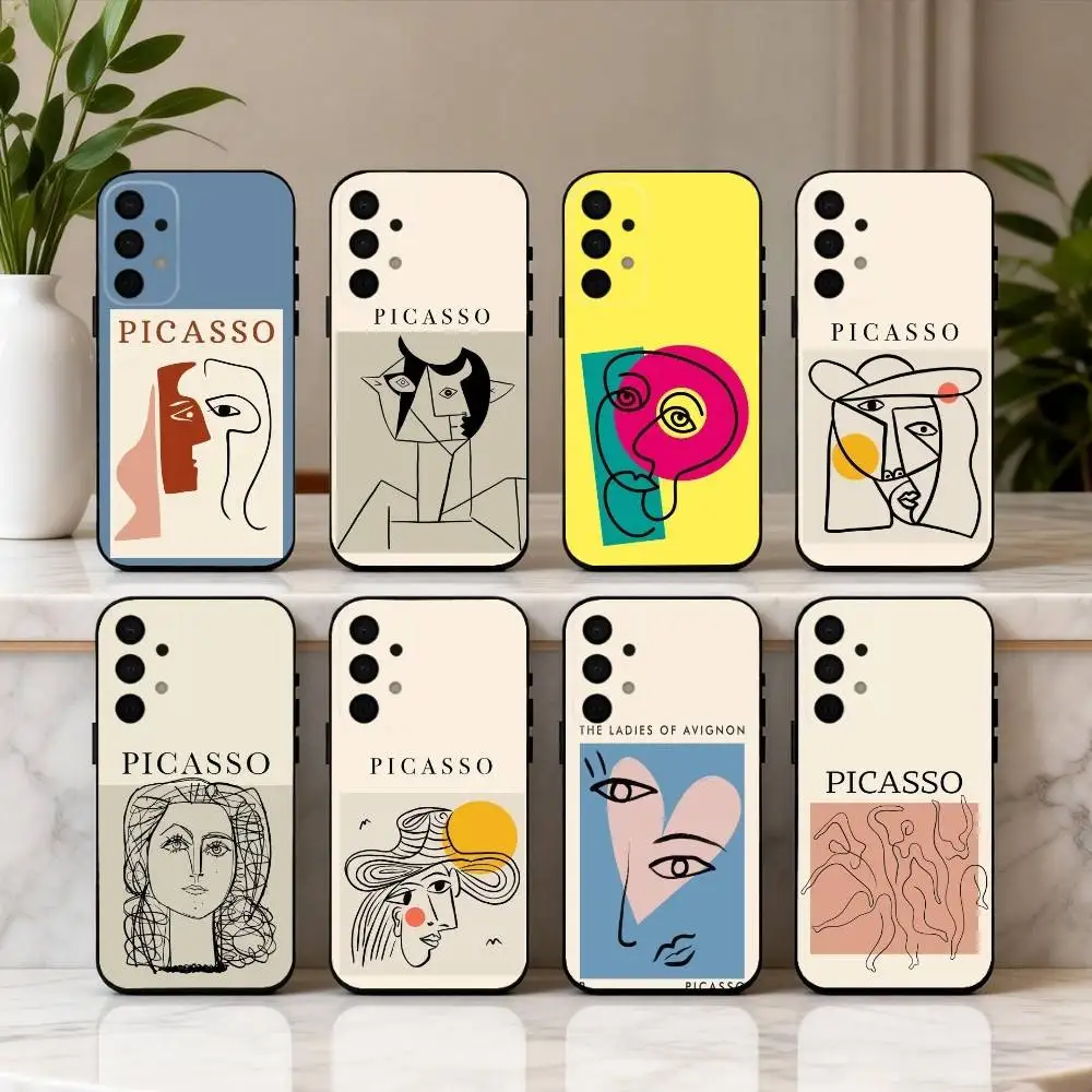 

P-Picasso A-Abstract P-Painting A-Art Phone Case For Samsung Galaxy A73,A72,A71,A70,A53,A52,A51,Soft Silicone Black Cover