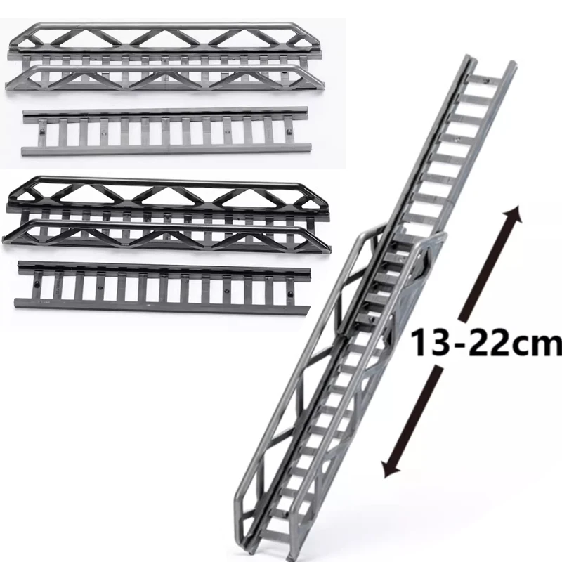 2SETS Military Firefighting Model Scene Plastic Accessories Telescopic Ladder Cloud Ladder