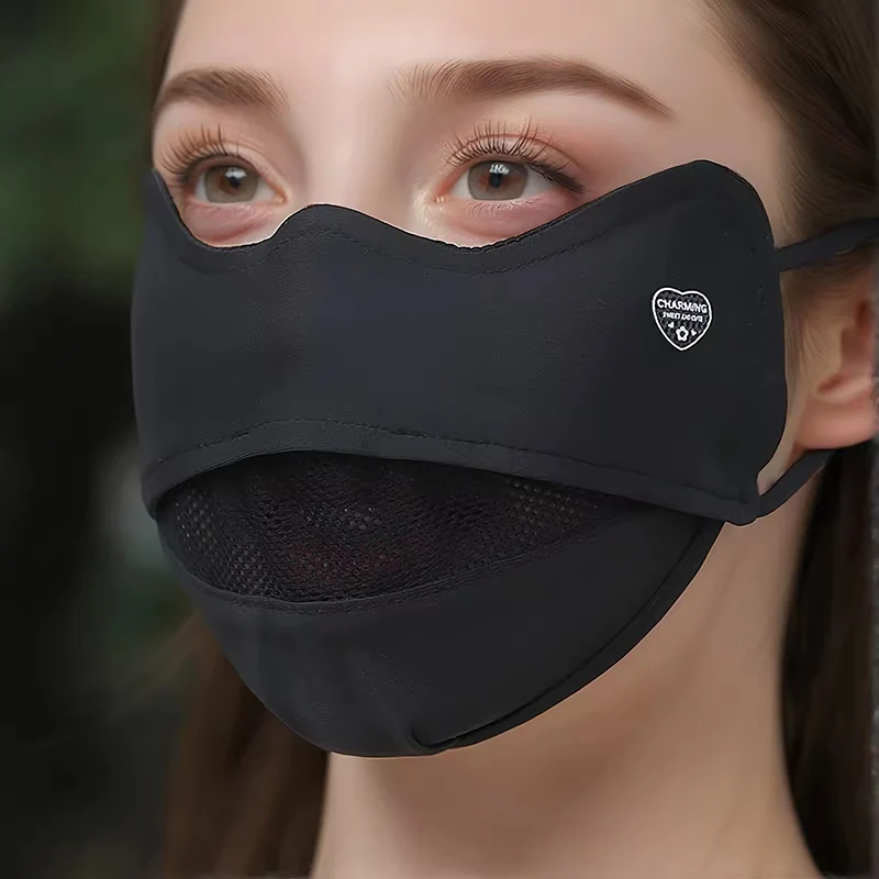 

Летняя дышащая маска для лица с защитой от солнца для женщин, шелковистая мягкая маска для лица с креплением на уши, для активного отдыха, езды на велосипеде, вождения, занятий спортом