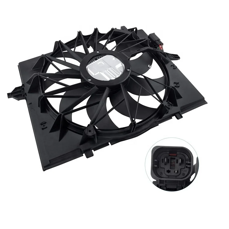 17427543282 17427514181 17427534912 for BMW E60 525 530 545 645, E65 750 600W Radiator Condenser Cooling Electronic Fan - view 3