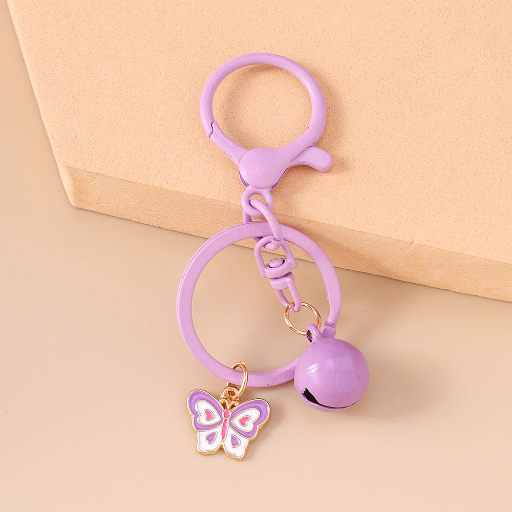 Aihua Bunter Glocken-Schmetterling-Schlüsselanhänger für Kinder und Mädchen, Handtaschenanhänger, Niedliche Schlüsselringe, Geburtstagsparty, Modische Schmuckgeschenke – Detail 6
