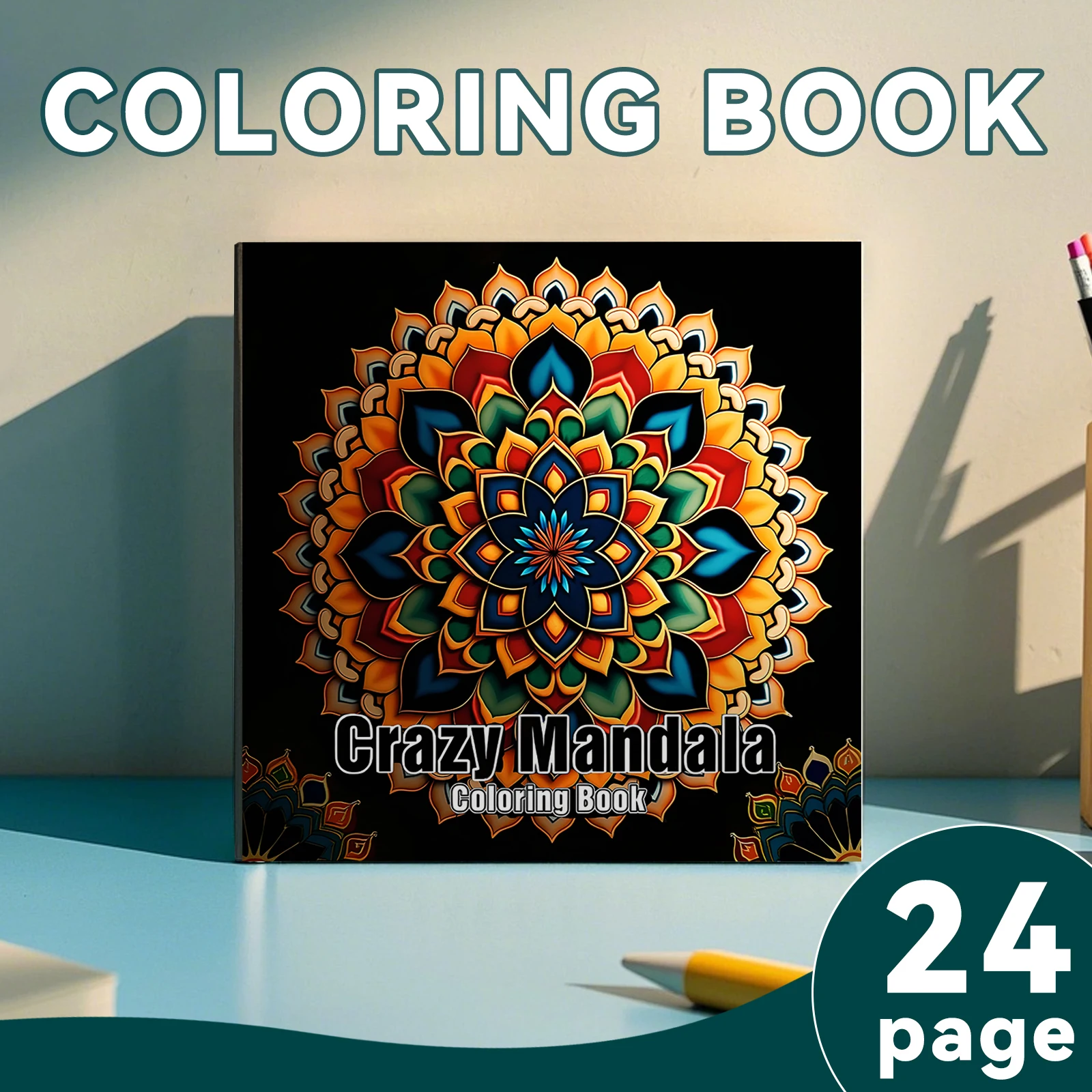 Crazy Mandala Coloring Book for Adults - Anti-Stress Relaxation Art Therapy Activity Book for Mindful Calm