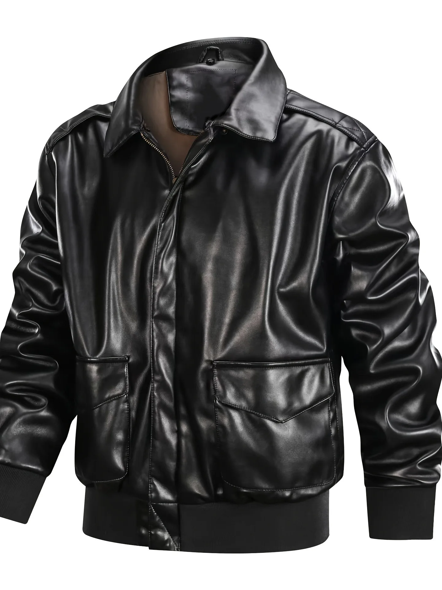 

New Motorcycle Bomber Padded Air Force Leather Coat Winter Vintage Leather Jacket Men Streetwear Removable Fur Flight Jacket