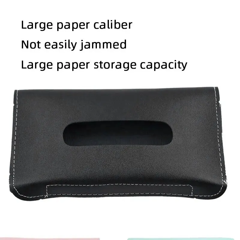1PC Tissue Box PU Leather Car Sun Visor Hanging Holder Car Tissue Boxes Auto Interior Storage Decoration Accessories image 2