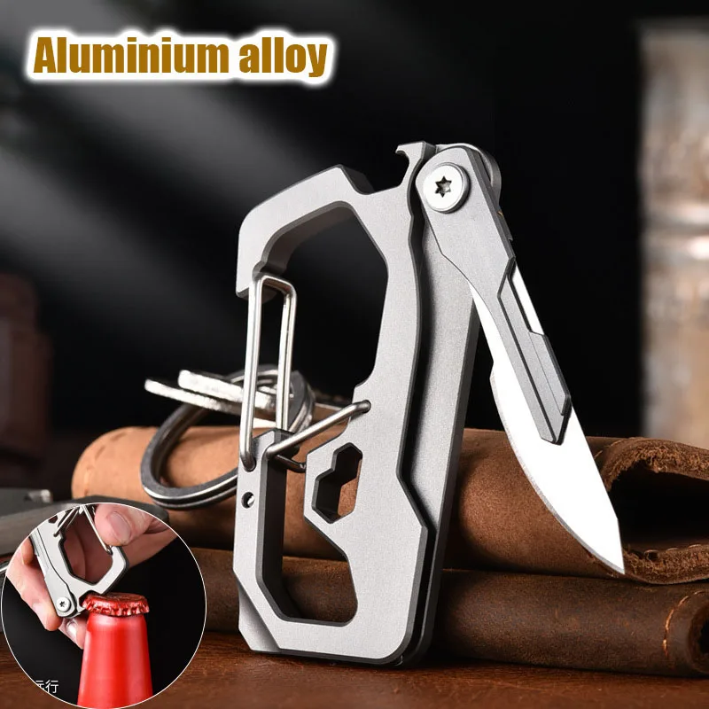 Aluminum Alloy Key Chain Detachable NO.24 Blade Ruler Bottle Opener Etc Multifunctional Men's Car Key Latch Utility Knife