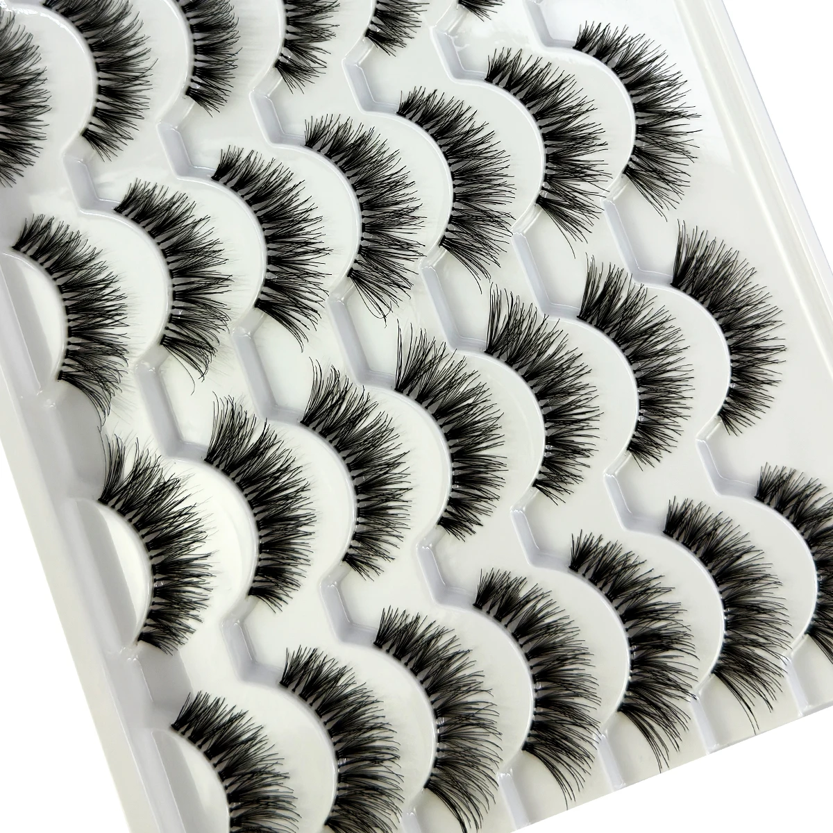 14 pair handmade Transparent Stem False Eyelashes Soft Cross Natural Long Eye Lashes Daily Makeup Tools Art Thick Fake Eyelashe