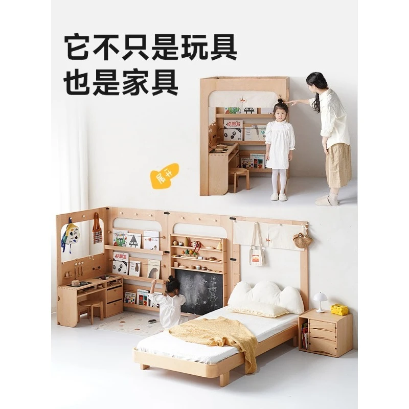 Kitchen Play Busy House Picture Book Bookshelf Baby Early Education Game Table