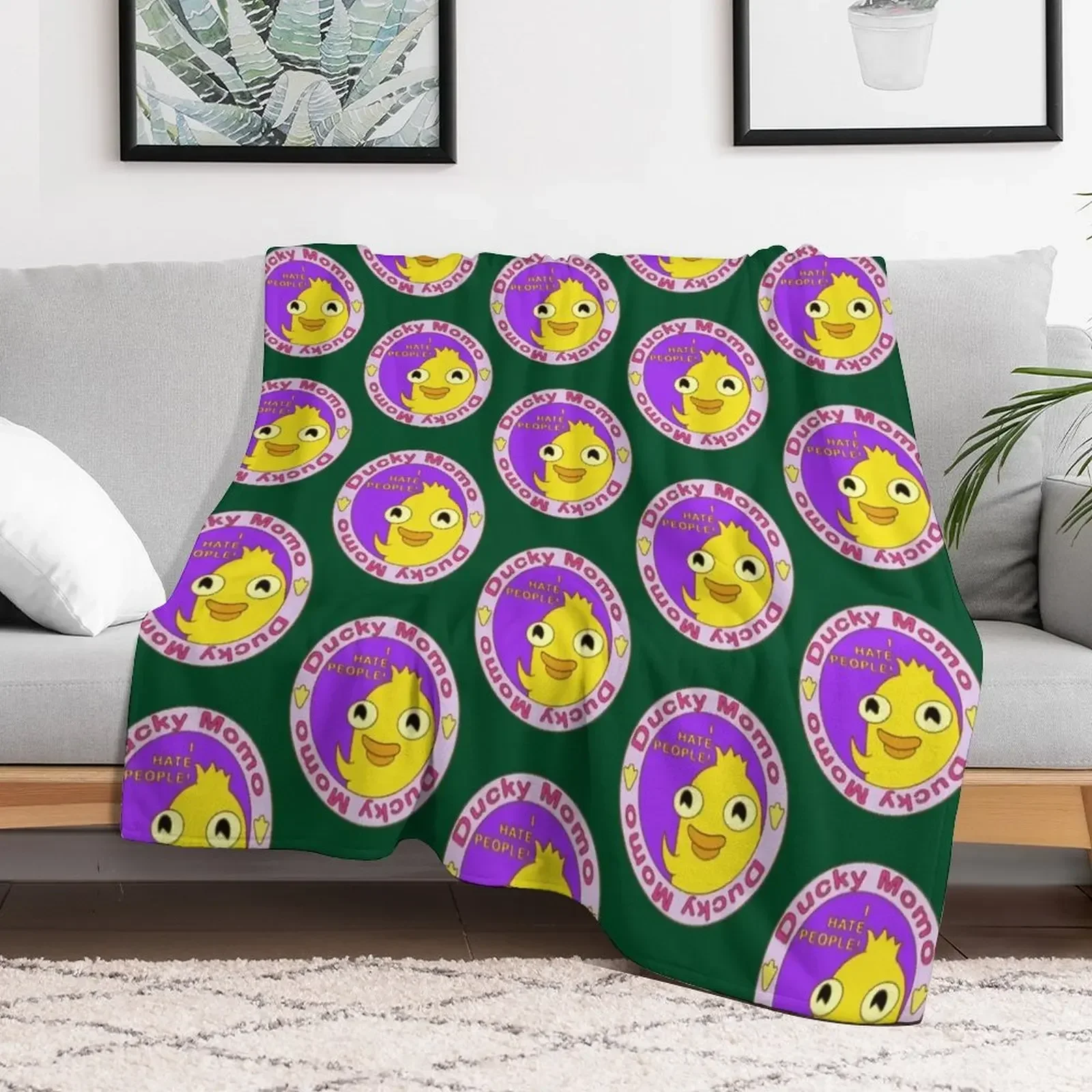 

Ducky Momo I Hate People Throw Blanket Furry Furrys Heavy Blankets