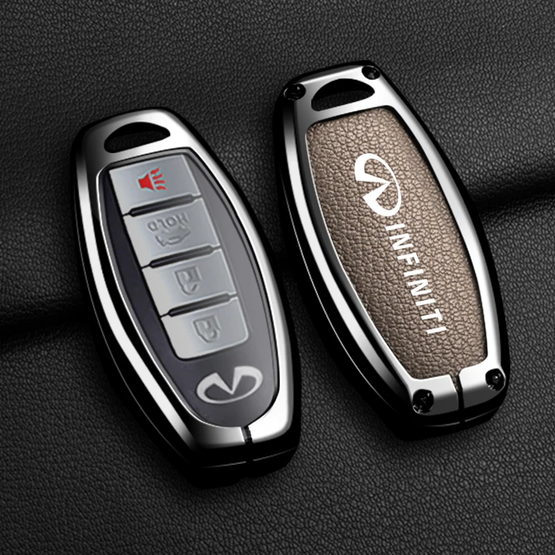غطاء حافظة مفتاح السيارة من سبائك الزنك ، غلاف ريموت ذكي ، Infiniti Q50 ، Q60 ، Q70 ، QX50 ، QX60 ، QX70 ، G25 ، EX ، FX ، JX35 ، FX25 ، FX35 ، EX35 ، JX35 ، FX37