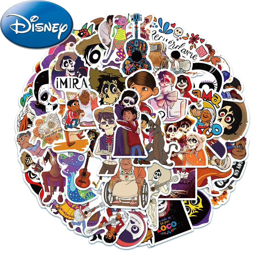 10/30/50pcs Classic Disney Movie Coco Cartoon Stickers per Kid Toy fai da te Laptop Phone valigia Cute Waterproof decalcomanie Sticker Gift