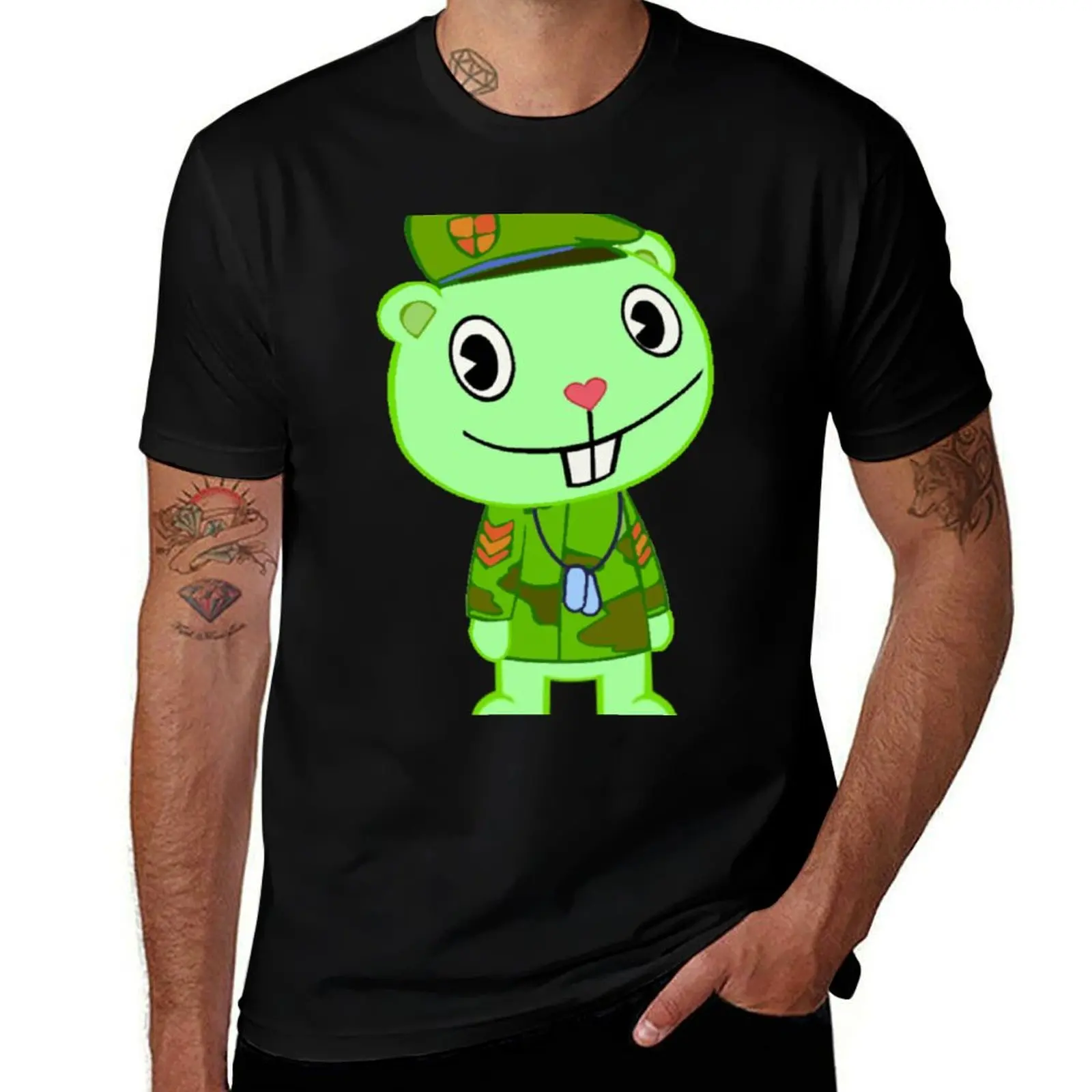 Flippy Happy Tree Friends T-Shirt Art Pattern Printed Casual Top