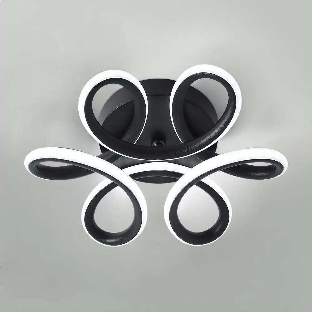 LED-Deckenleuchte, Kronleuchter-Lampe, Durchmesser 26 cm, 22 W, 2500 lm, modernes, gebogenes Design,