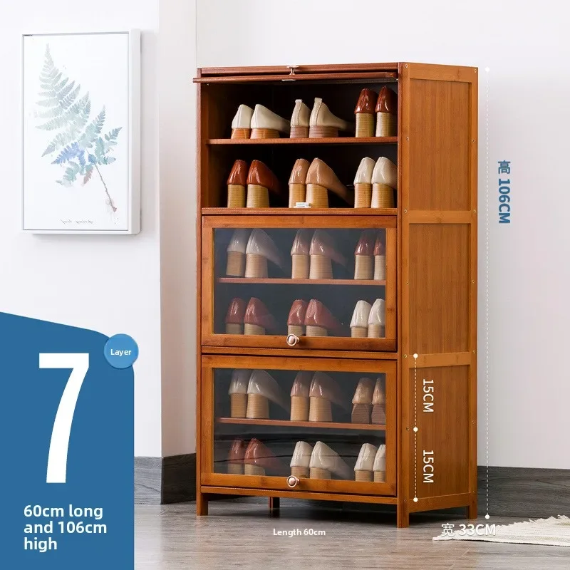 Schuhschrank-Aufbewahrungsregal, großes Fassungsvermögen für den Eingangsbereich, platzsparender, ultradünner Balkon-Kippschrank aus nicht-massivem Holz