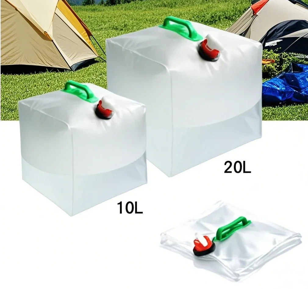 Outdoor Folding Portable Water Bag, Large Capacity Plastic Water Container, Camping Hiking Storage Bucket Kettle Supplies
