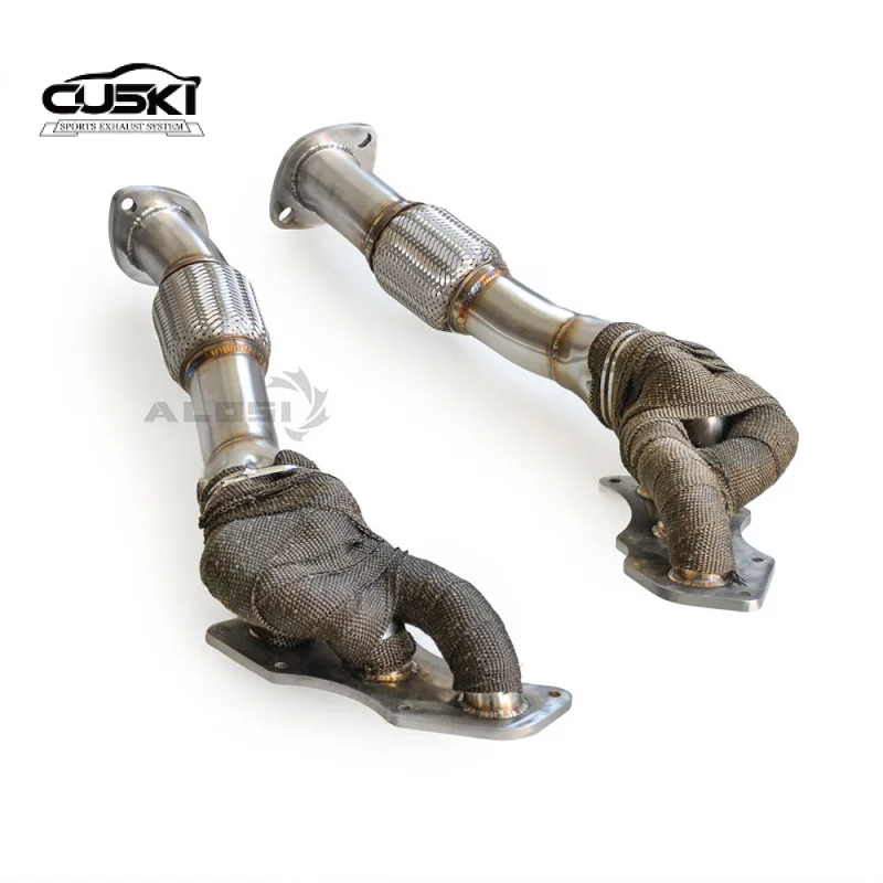 ل LEXUS LS350 3.5L 2017-2021 محرك تجميع العادم 304 SUS مشعب العادم مع درع الحرارة ترقية طاقة عادم السيارة