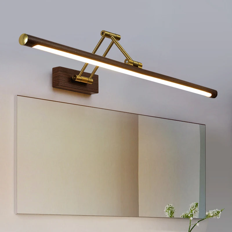 Bathroom washbasin mirror retractable front lamp bedroom simple straight strip room decoration mirror front light daily lighting
