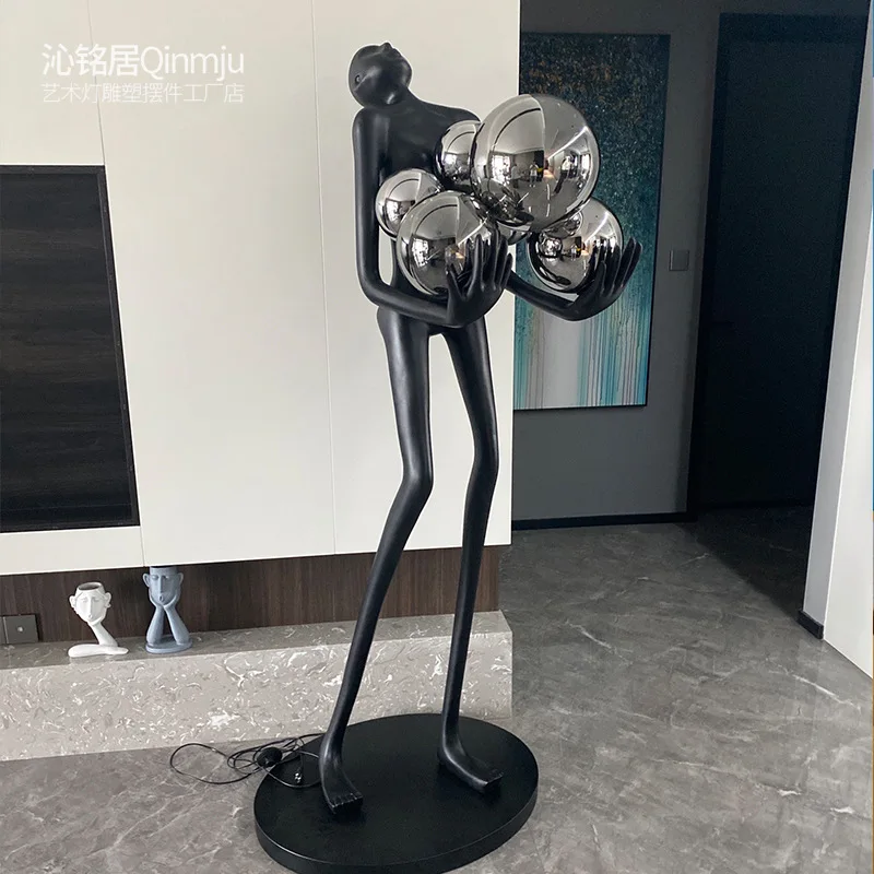 

Креативная художественная скульптура гуманоида, посадка, большая фигура, орнамент