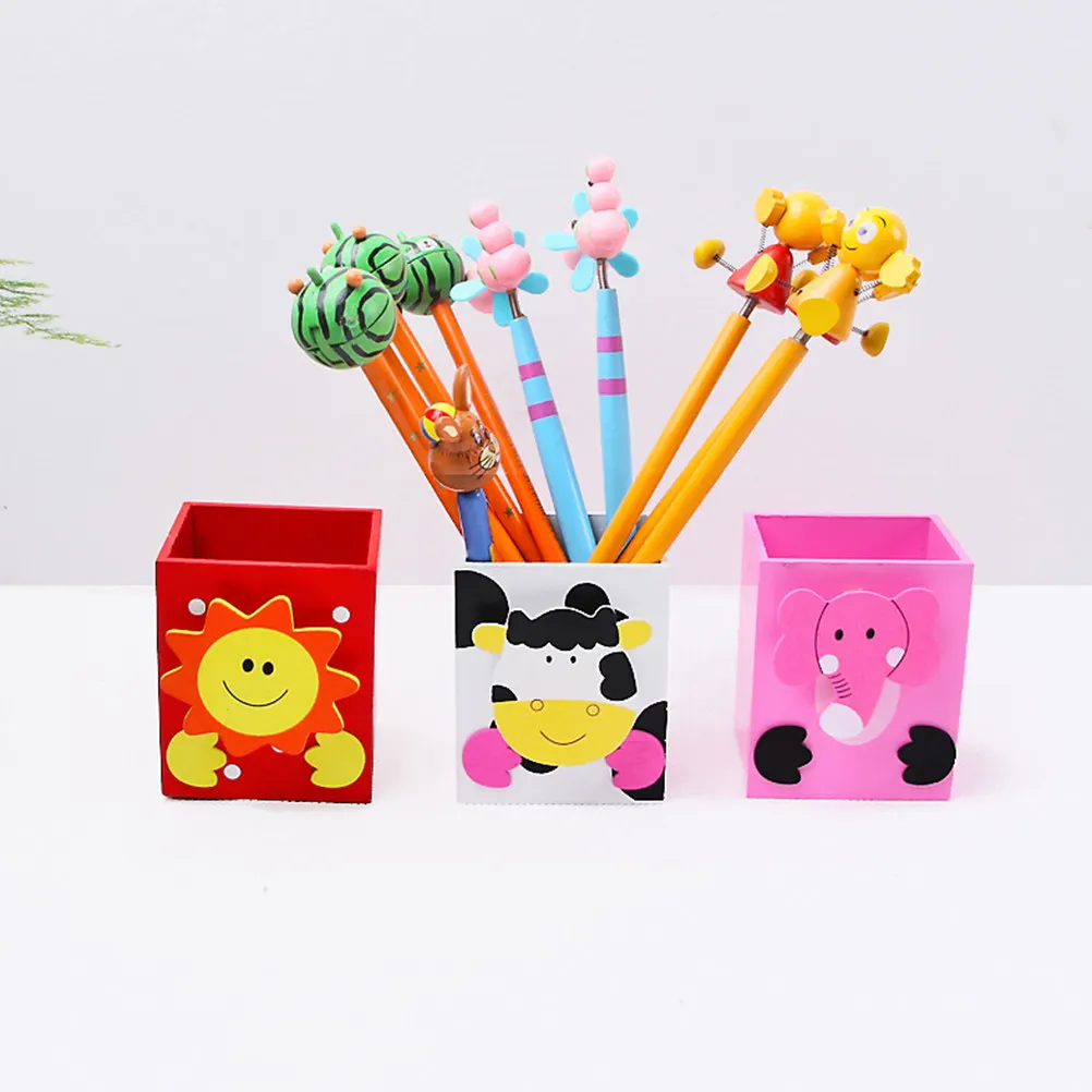 

Cartoon Animal Pen Holder White Cow Design Desktop Stationery Organizer for Pencil Chopsticks Storage Desk Tidy
