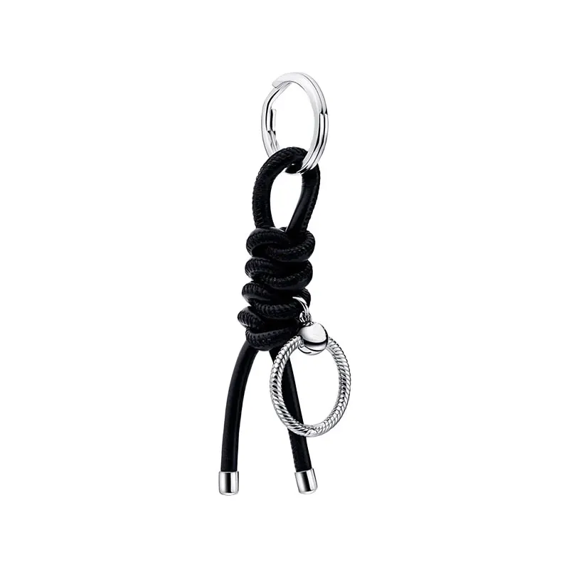 Leather Free Fabric Charm Key Ring For Women Knotted Cord Snake Chain O Heart Clasp 925 Sterling Silver Jewelry DIY Bracelets