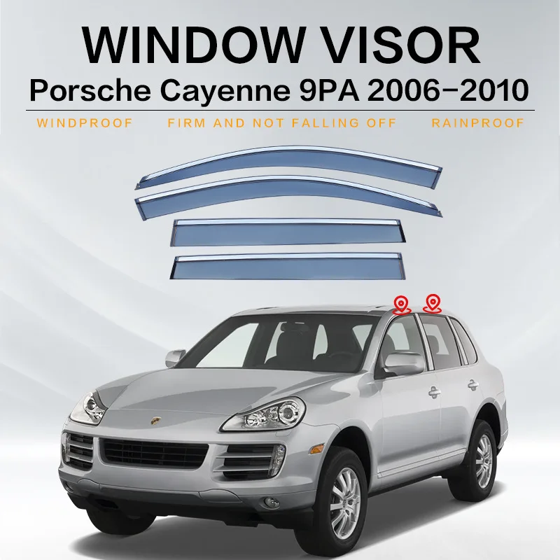 For Porsche Cayenne Window visor Weather Shield Side Window Deflector Car windshield weather shield Car accessories