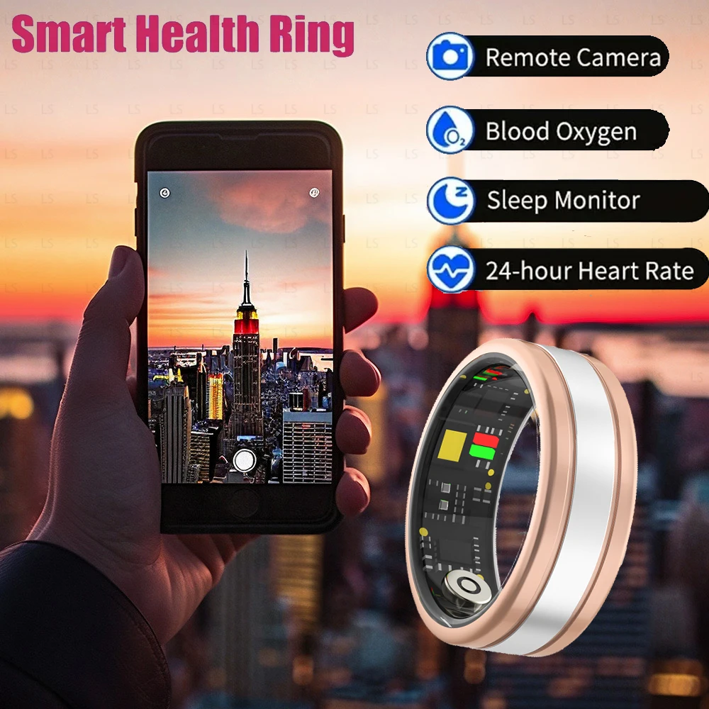 

Smart Ring Men Women Health Detection Heart Rate Sleep Monitor Sports Tracker IP68 Waterproof Big Battery For Men Women New2024